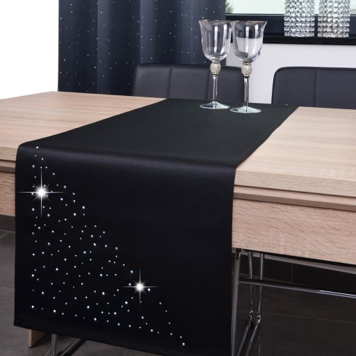 bieżnik dekoracyjny KRYSTAL 40x200 plamoodporny pas czarny