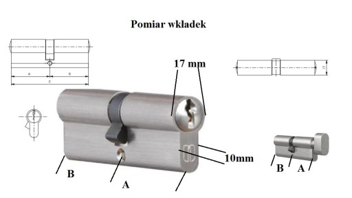 Дверная вставка с замком и ручкой Gerda 45/45, комплект из 3 ключей, прочная латунь