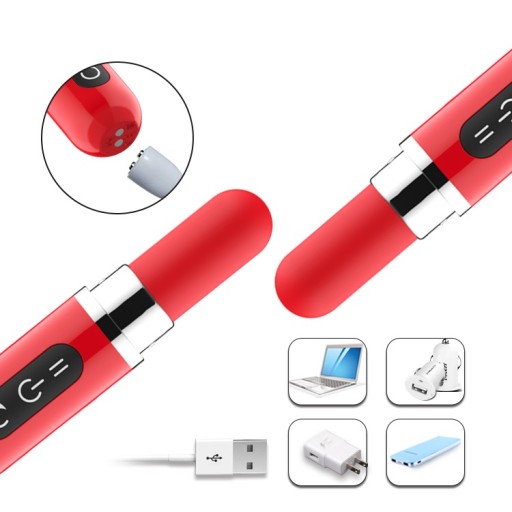 МАССАЖЕР ВИБРАТОР ГУБНАЯ ПОМАДА ВАГИНА КЛТОРИЗ USB 12