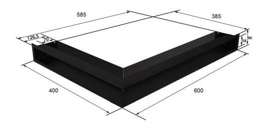 РЕШЕТКА КАМИННАЯ УГЛОВАЯ ЛЮФТ 600х400х90 2 ШТ.
