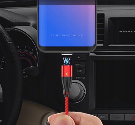 Магнитный кабель TOPK 1 метр USB Type C QC3 3A, GRA