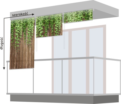 wymiary wzory motywy kolory ROLETA BALKON 46x150