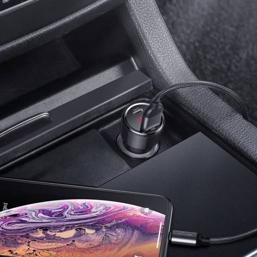 МОЩНОЕ АВТОМОБИЛЬНОЕ ЗАРЯДНОЕ УСТРОЙСТВО BASEUS ДЛЯ ТЕЛЕФОНА PD QC 4.0 USB USB-C 45 Вт