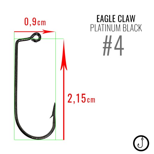 Główki TRÓJKĄTNE |EAGLE CLAW BLACK|HAK 4| 3g |5szt