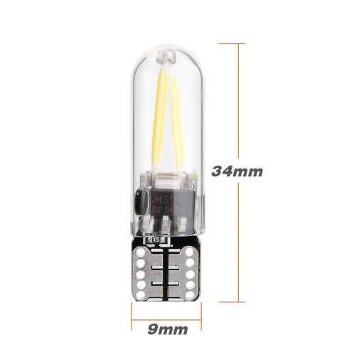 СВЕТОДИОДНАЯ ЛАМПА НА НИТИ COB W5W T10 12V 24V БЕЛАЯ