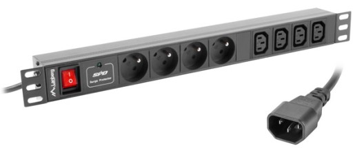ПОЛКА 19 10 А 4X230 В PL 4X IEC C13 2 м LANBERG