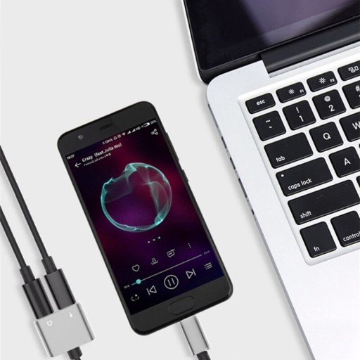 Переходник USB-C на Mini Jack 3,5 мм + блок питания USB-C