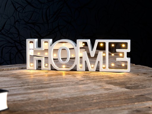 Декоративная светодиодная надпись HOME Lunartec