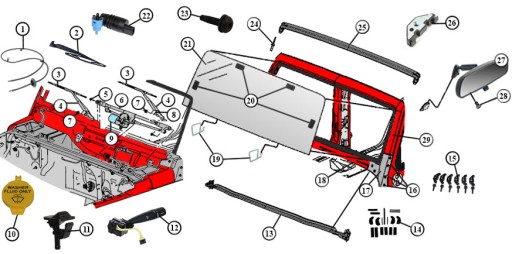 ПРОКЛАДКА ОКОННОЙ РАМКИ JEEP WRANGLER 2007-2017 гг.