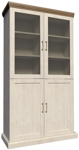ROYAL W4D закрытая витрина с двумя полками для гостиной, кабинета, столовой