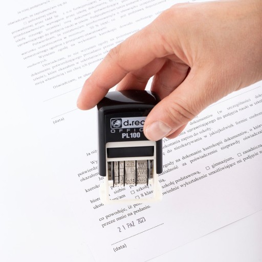 Штамп даты PL100 черный D.RECT