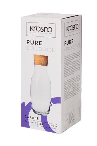 Графин для воды PURE KROSNO с натуральной пробкой