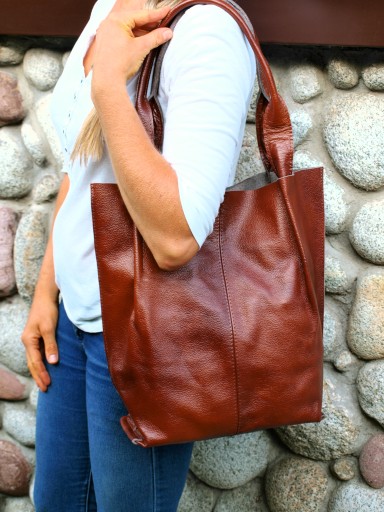 Кожаная сумка SHOPPER NATURAL LEATHER сумка