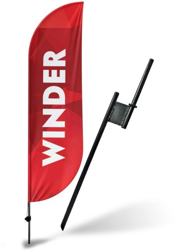 Летающий баннер WINDER 290см + встроенное основание FLAG