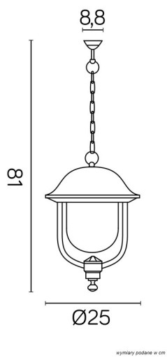 Dekoracyjna klasyczna lampa wisząca ogrodowa