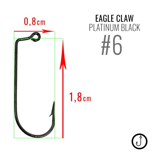 Główki TRÓJKĄTNE |EAGLE CLAW BLACK|HAK 6| 2g |5szt
