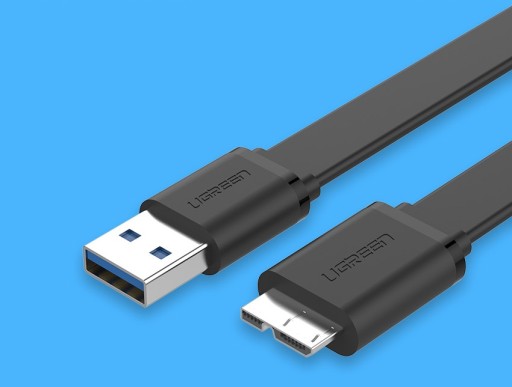ЗЕЛЕНЫЙ КАБЕЛЬ ДЛЯ НАКОПИТЕЛЯ USB A - USB B 3.0 ПЕРЕДАЧА ДАННЫХ ДО 5 Гбит/с 1м