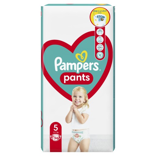 БРЮКИ PAMPERS 5 БРЮКИ 56 ШТ STOP&PROTECT НОВИНКА