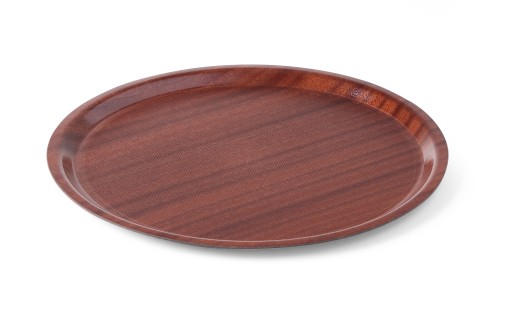 Okrągła Taca Kelnerska Drewniana Laminowana 38 cm