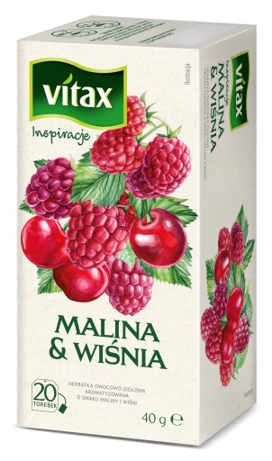 Чай VITAX МАЛИНА И ВИШНЯ 20 пакетиков