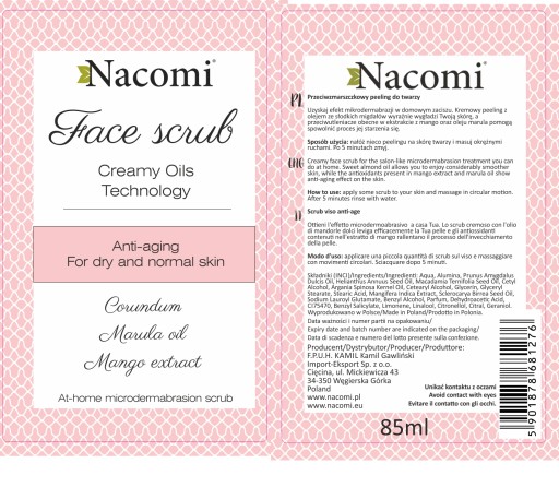 Nacomi Peeling do twarzy przeciwzmarszczkowy 75ml