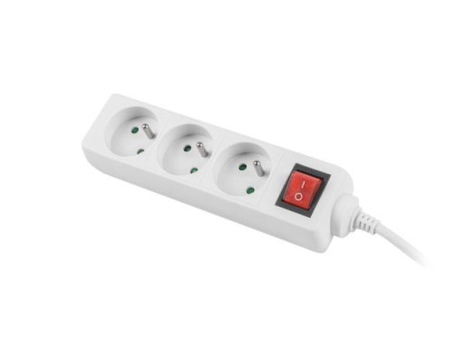 Удлинитель 3 м, белый, 3 розетки, с,