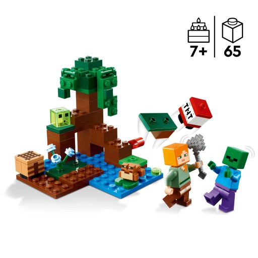 LEGO MINECRAFT - Болотное приключение 21240 + БУМАЖНЫЙ ПАКЕТ LEGO