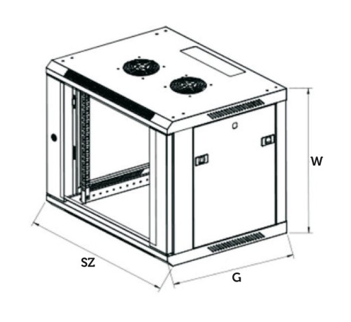 Шкаф-стойка настенный 6U 600x600 Черный