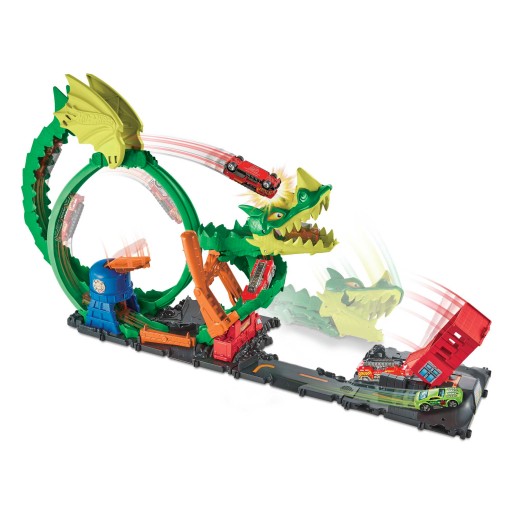 HOT WHEELS CITY CAR TRACK НАПАДЕНИЕ ДРАКОНА НА ТРЕК ПОЖАРНОЙ СЛУЖБЫ 5+ HDP03