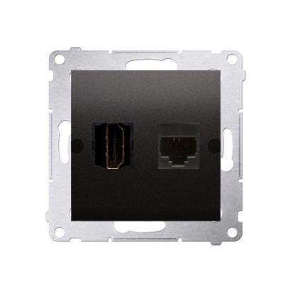 Simon 54 GNIAZDO TV HDMI + SIECIOWE RJ45 antracyt