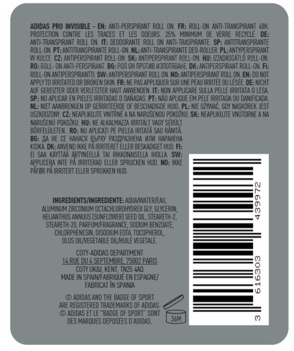 Adidas Pro Invisible antyperspirant męski w kulce, 50 ml