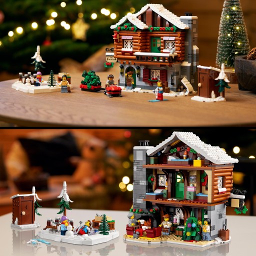 LEGO ICONS 10325 3-этажная горная хижина, каток, самокат, аксессуары из 5 фигурок