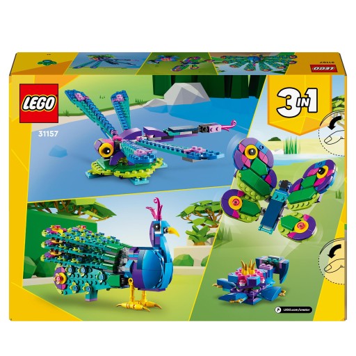 LEGO 31157 Egzotyczny paw Creator 3 w 1 motyl ważka