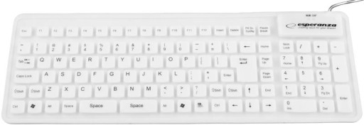 EK126W ПРОВОДНАЯ СТАНДАРТНАЯ СИЛИКОНОВАЯ КЛАВИАТУРА USB/OTG БЕЛАЯ