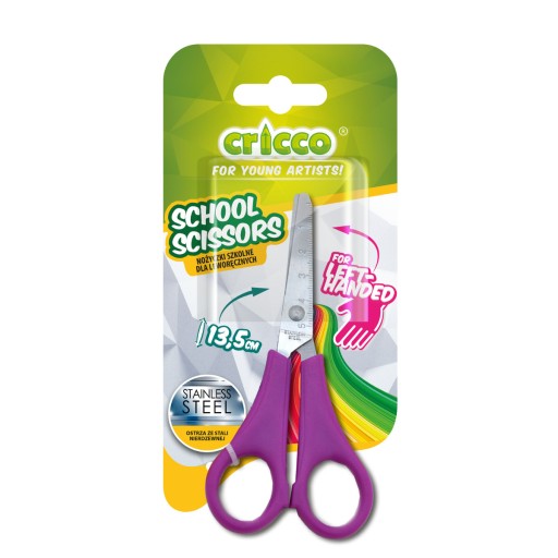 ШКОЛЬНЫЕ НОЖНИЦЫ ДЛЯ ЛЕВШЕЙ 13,5см CRICCO