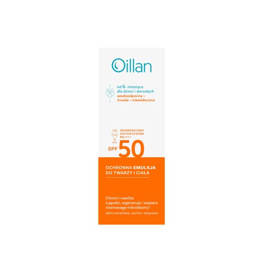 Oillan Sun SPF50, крем с фильтром 100 мл
