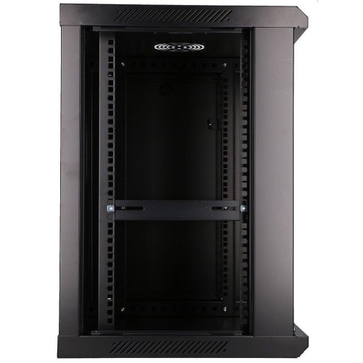 Шкаф подвесной стеллаж 12U 600х450 черное стекло