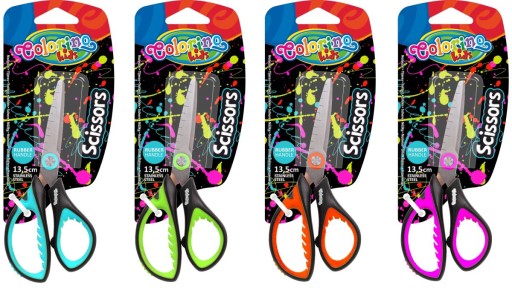 Ножницы Colorino School 13,8 см с резиновой ручкой микс 92593PTR