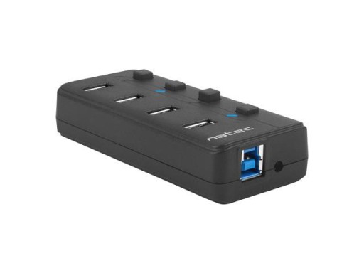 Natec 4x USB 3.0 Mantis 2 USB-концентратор с переключателем + блок питания
