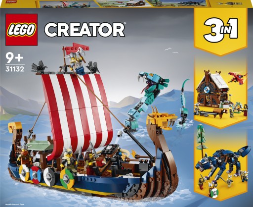 LEGO Creator 3w1 31132 Statek wikingów i wąż