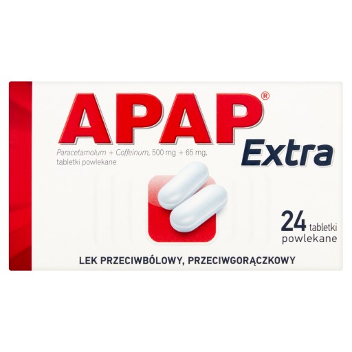 Apap Extra 500 mg+65 mg 24 tabletki ból gorączka