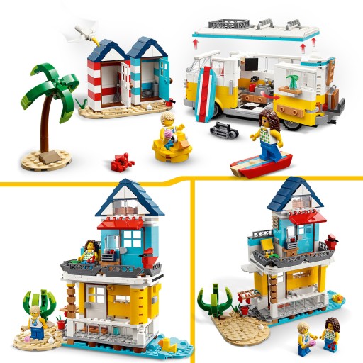 LEGO Creator 31138 Пляжный кемпер 3 в 1 Летний домик Магазин мороженого 556 кубиков