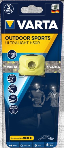 Фонарик VARTA Outdoor Sports Ultralight, лимонный