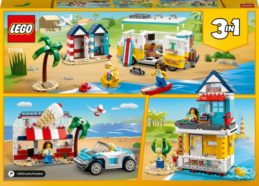 LEGO Creator 31138 Пляжный кемпер 3в1 556 деталей 8+