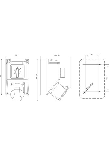 SPAMEL ZESTAW INSTALACYJNY N/T 16A 5P ŁĄCZNIK O-I