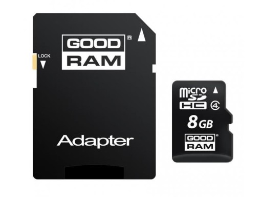 8 GB GOODRAM karta micro SDHC 8GB microSD +ad SD