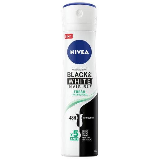 NIVEA BLACK&WHITE INVISIBLE FRESH ANTYPERSPIRANT W SPRAY'U 150 ml