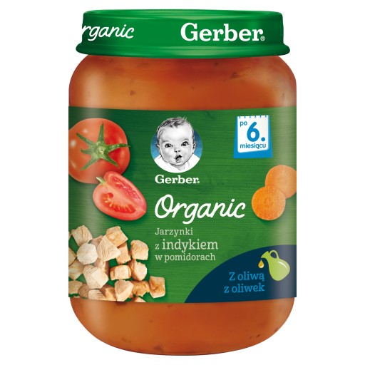 Gerber Organic Овощи ужин с индейкой в ​​помидорах 190 г