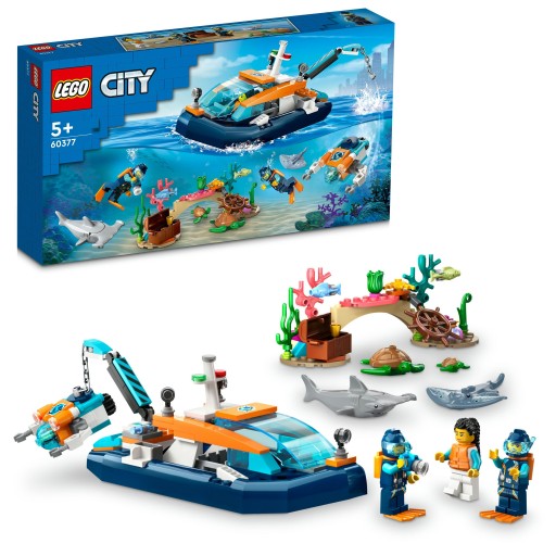 LEGO CITY (60377) БЛОКИ ЛОДКИ ДЛЯ ВОДОЛАЗОВ СЫЩИКА