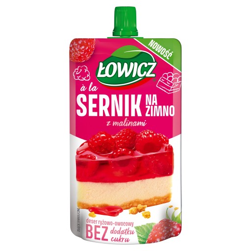 Łowicz Deser a la sernik z malinami na zimno 100 g x 12 sztuk